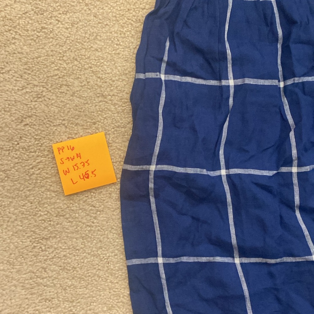 Blue windowpane linen dress - Picture 4 of 5